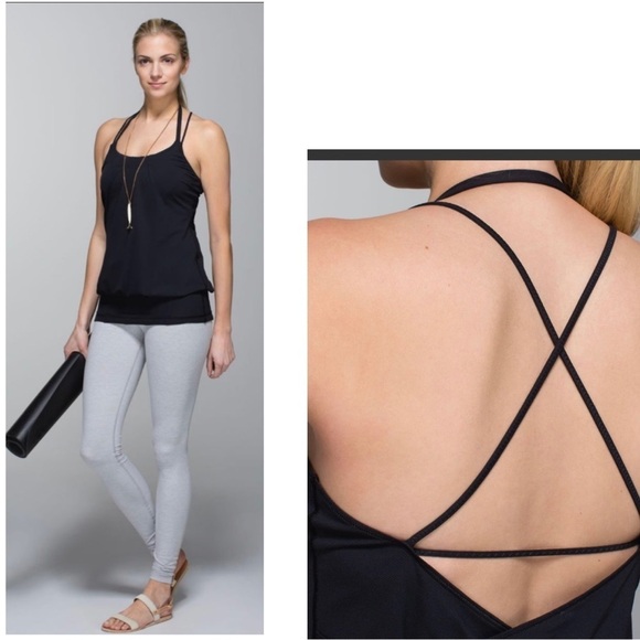 LULULEMON black Flow & Go Tank Strappy Sz 6 - Picture 2 of 11